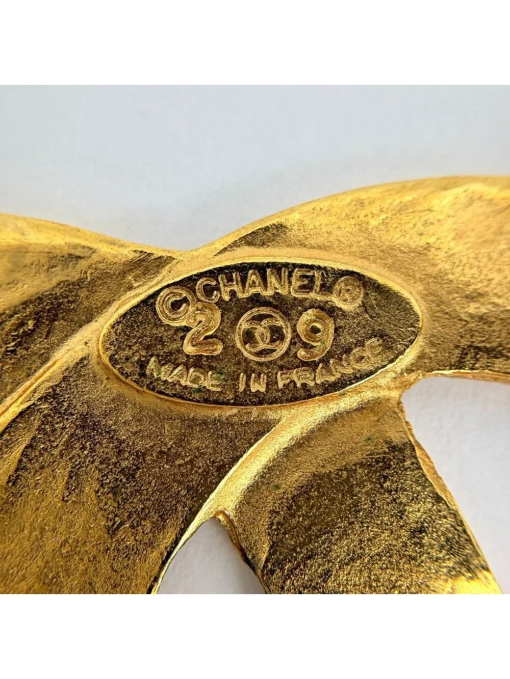Chanel Brooch CC Logo Gold Plated
